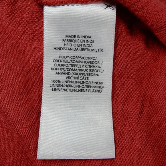 POLO Ralph Lauren Maxi T-shirt DRESS Size S Red LINEN Knot Detail Gathered NEW - Picture 8 of 8